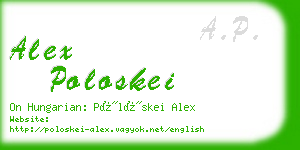 alex poloskei business card